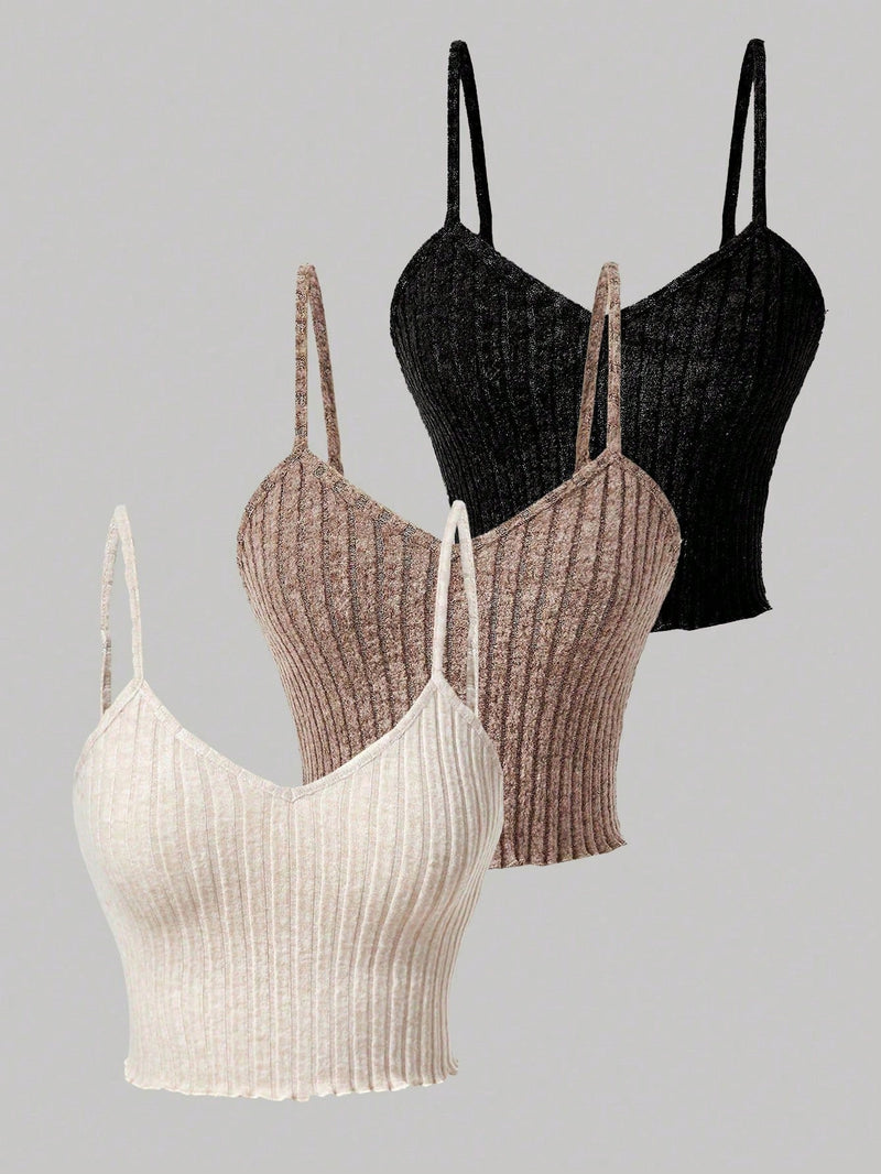 Chiquease 3 Peças/Conjunto Regatas De Cor Sólida