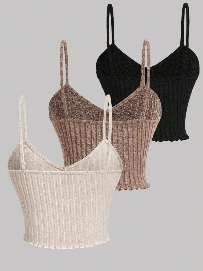 Chiquease 3 Peças/Conjunto Regatas De Cor Sólida