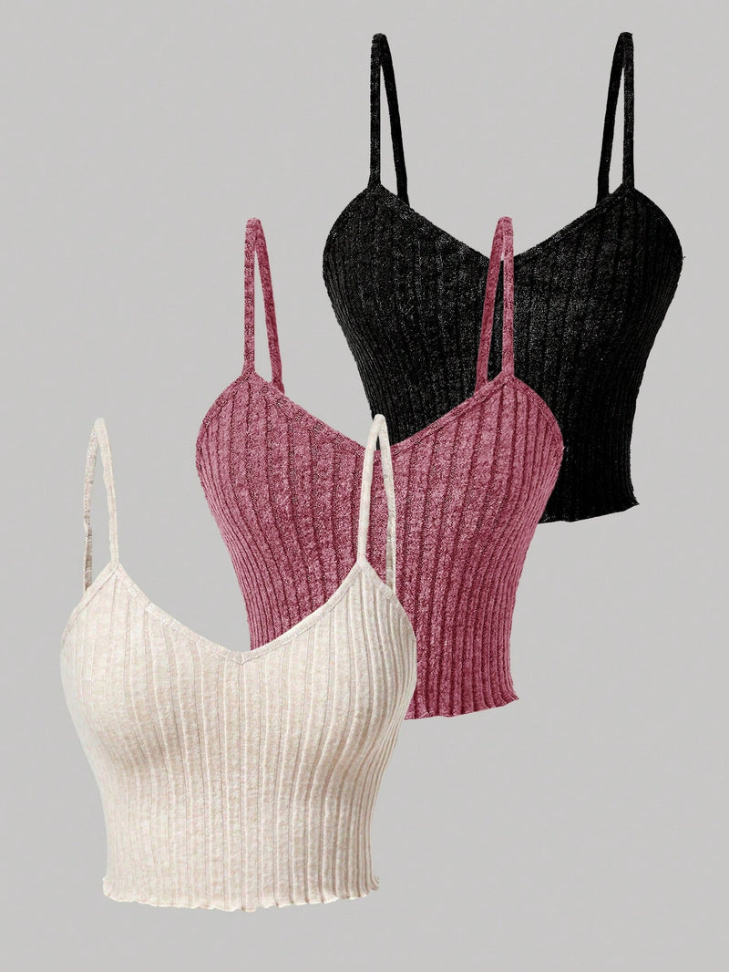 Chiquease 3 Peças/Conjunto Regatas De Cor Sólida