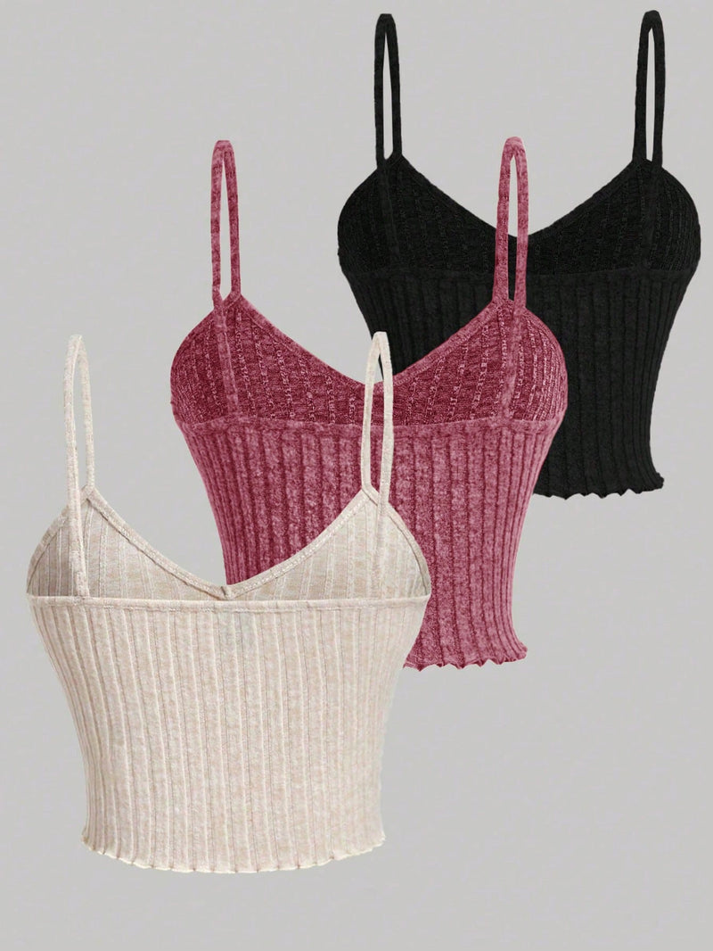 Chiquease 3 Peças/Conjunto Regatas De Cor Sólida