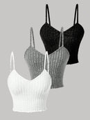 Chiquease 3 Peças/Conjunto Regatas De Cor Sólida