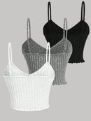 Chiquease 3 Peças/Conjunto Regatas De Cor Sólida