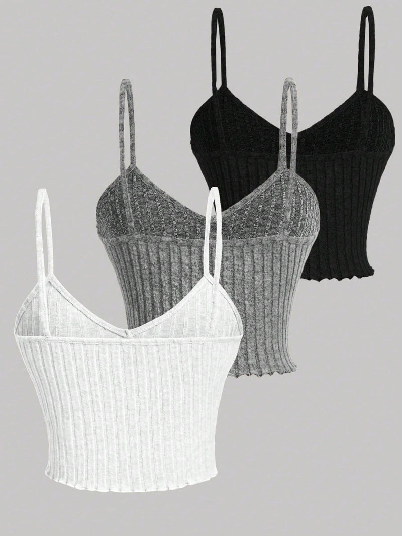 Chiquease 3 Peças/Conjunto Regatas De Cor Sólida