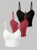 Chiquease 3 Peças/Conjunto Regatas De Cor Sólida