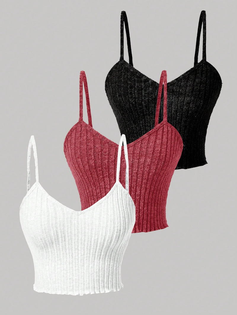 Chiquease 3 Peças/Conjunto Regatas De Cor Sólida