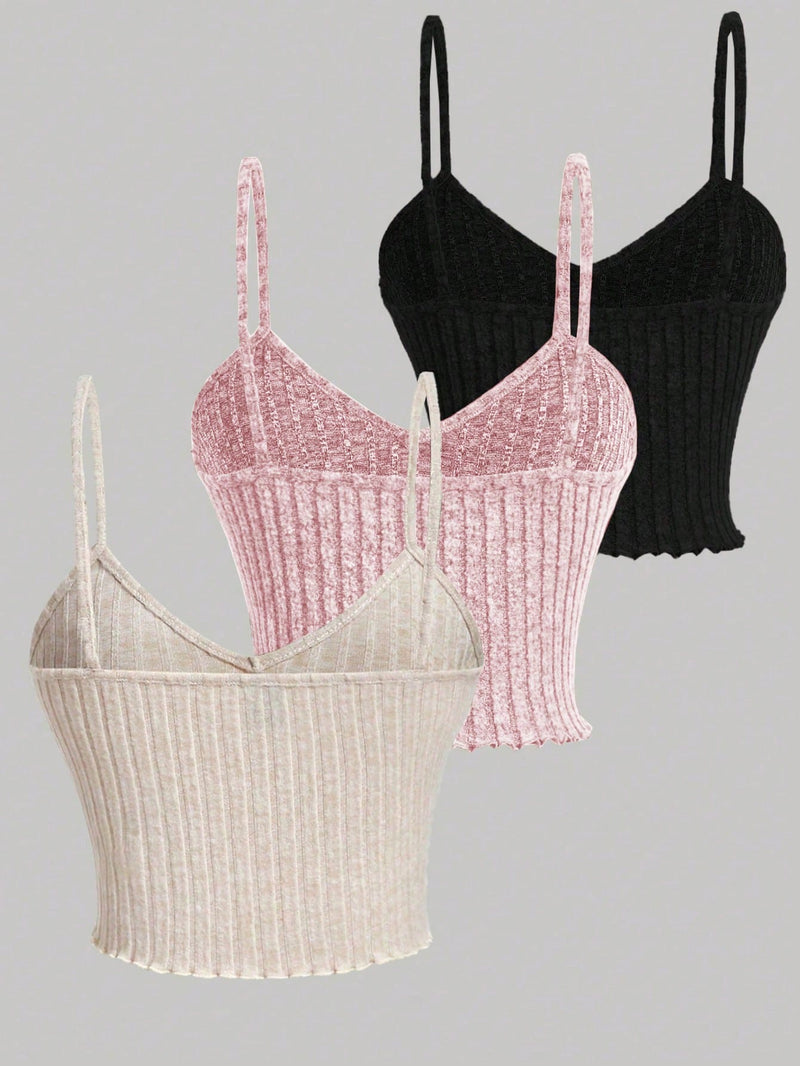 Chiquease 3 Peças/Conjunto Regatas De Cor Sólida