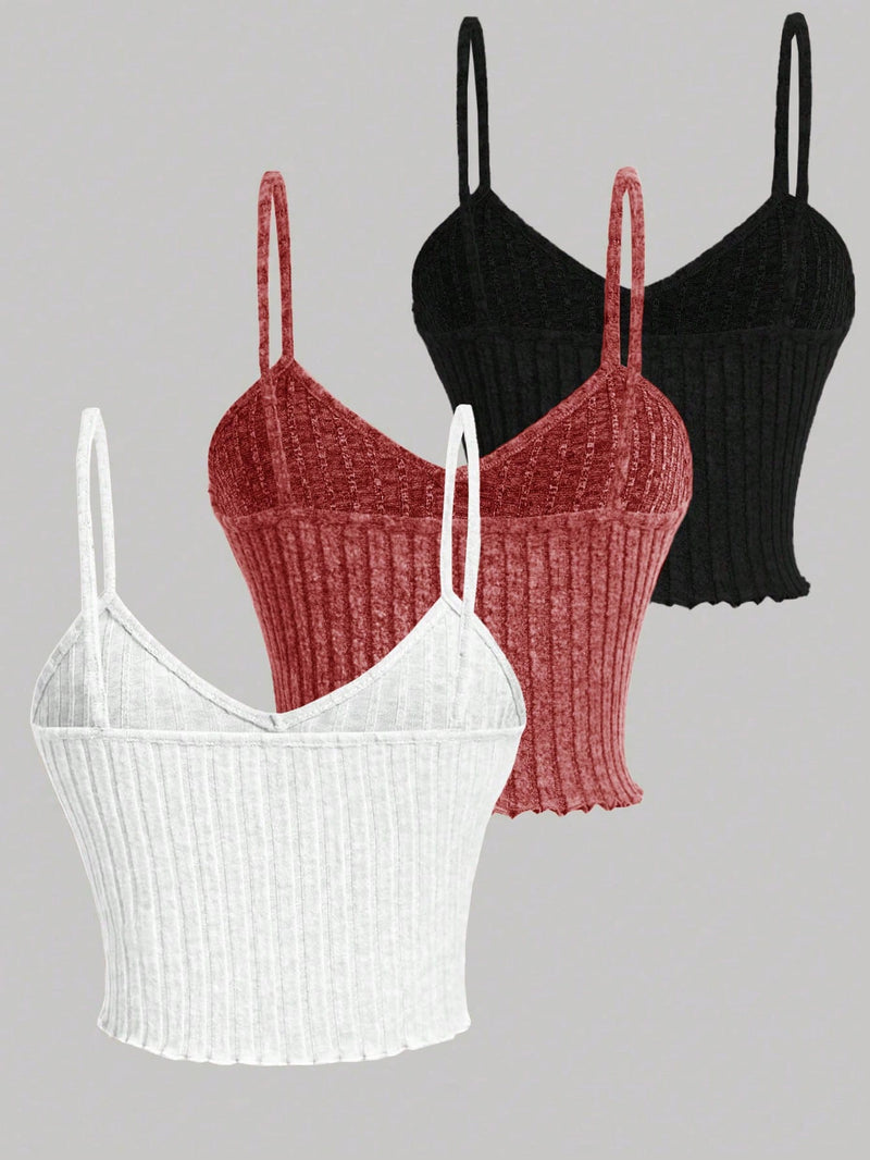 Chiquease 3 Peças/Conjunto Regatas De Cor Sólida