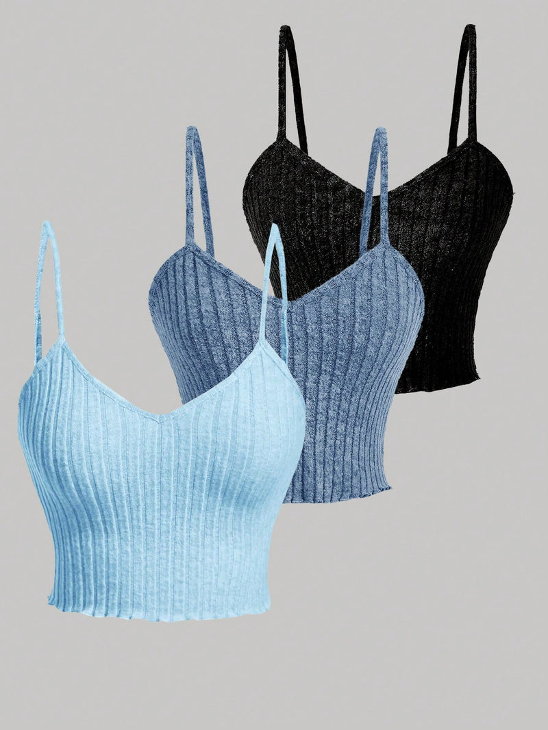 Chiquease 3 Peças/Conjunto Regatas De Cor Sólida