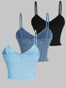 Chiquease 3 Peças/Conjunto Regatas De Cor Sólida