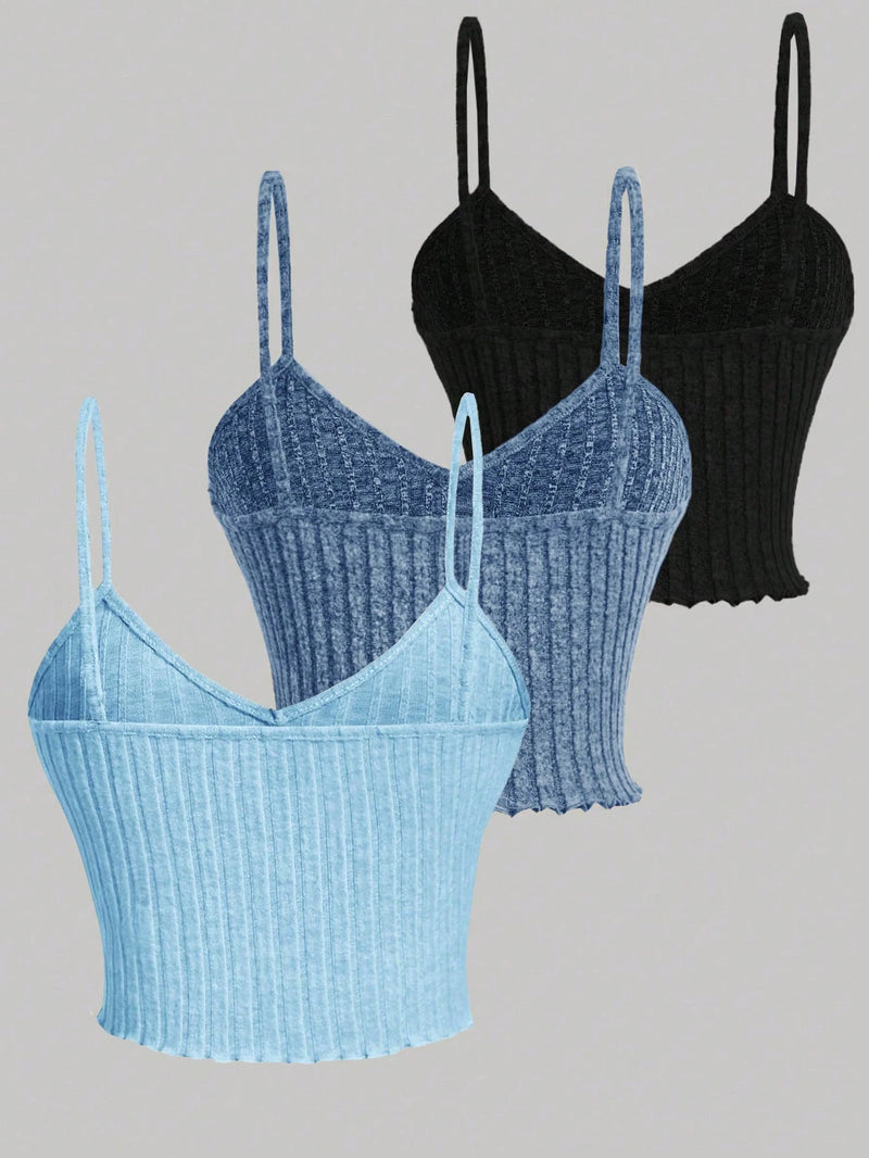 Chiquease 3 Peças/Conjunto Regatas De Cor Sólida