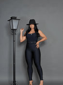 Calça Skinny Feminina Grossa Com Cinto Cintura Alta Inverno 2025