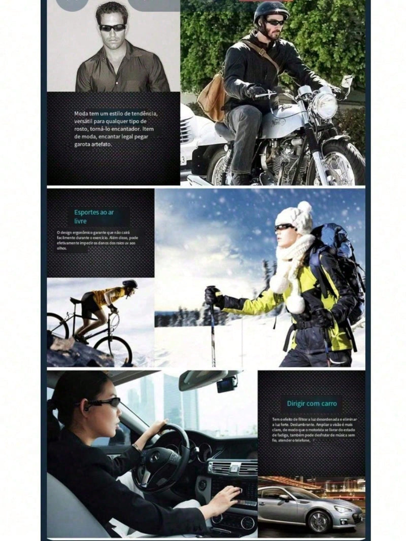 Bluetooth, óculos para ouvir, cantar, ligar, navegar, fones de ouvido inteligentes sem fio polarizados, dirigir, óculos de sol, óculos multifuncionais