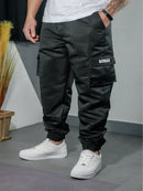 Vendedor IndicadoKit 2 Calça Jogger Bolsos Cargo Corta Vento Masculina Skate Preto/Caqui