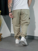 Vendedor IndicadoKit 2 Calça Jogger Bolsos Cargo Corta Vento Masculina Skate Preto/Caqui