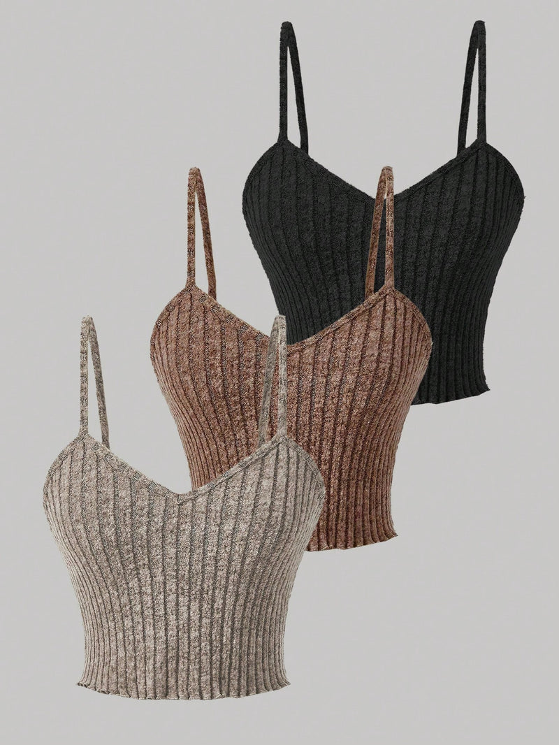 Chiquease 3 Peças/Conjunto Regatas De Cor Sólida