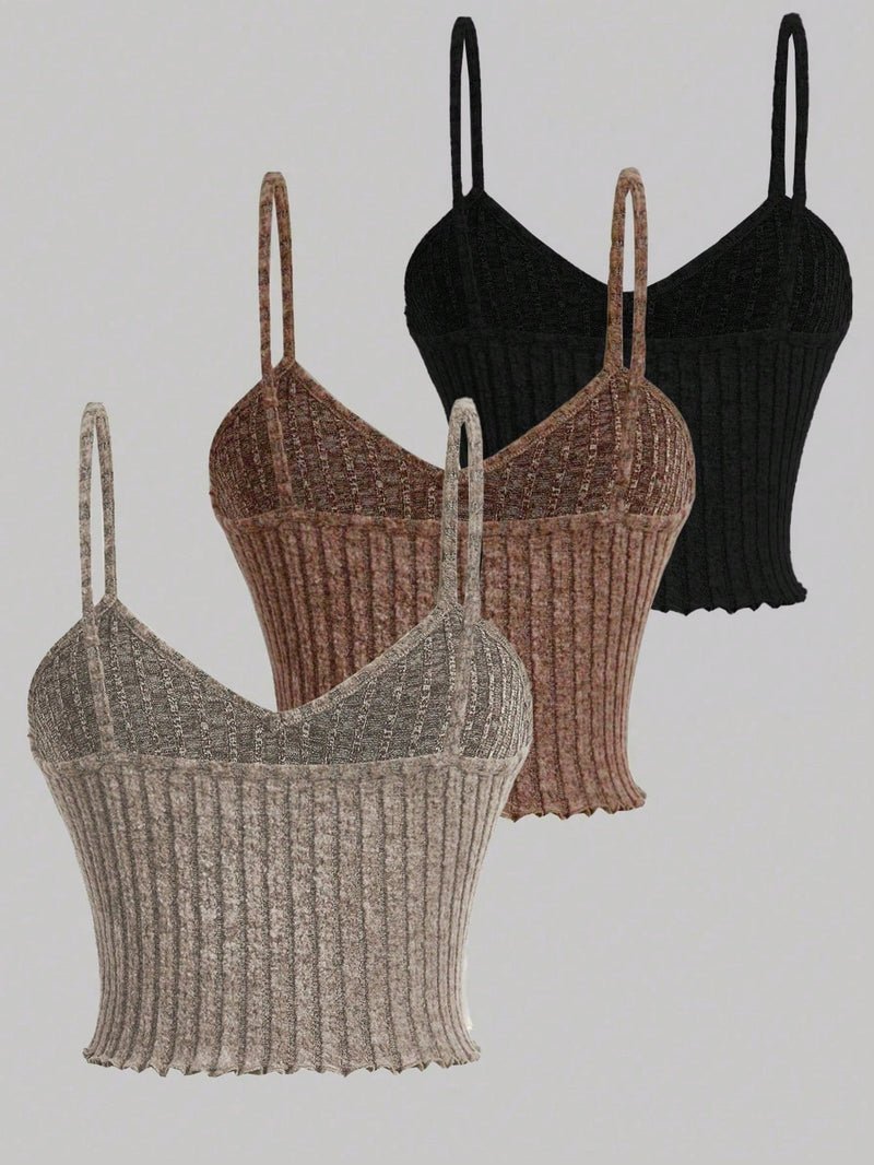 Chiquease 3 Peças/Conjunto Regatas De Cor Sólida