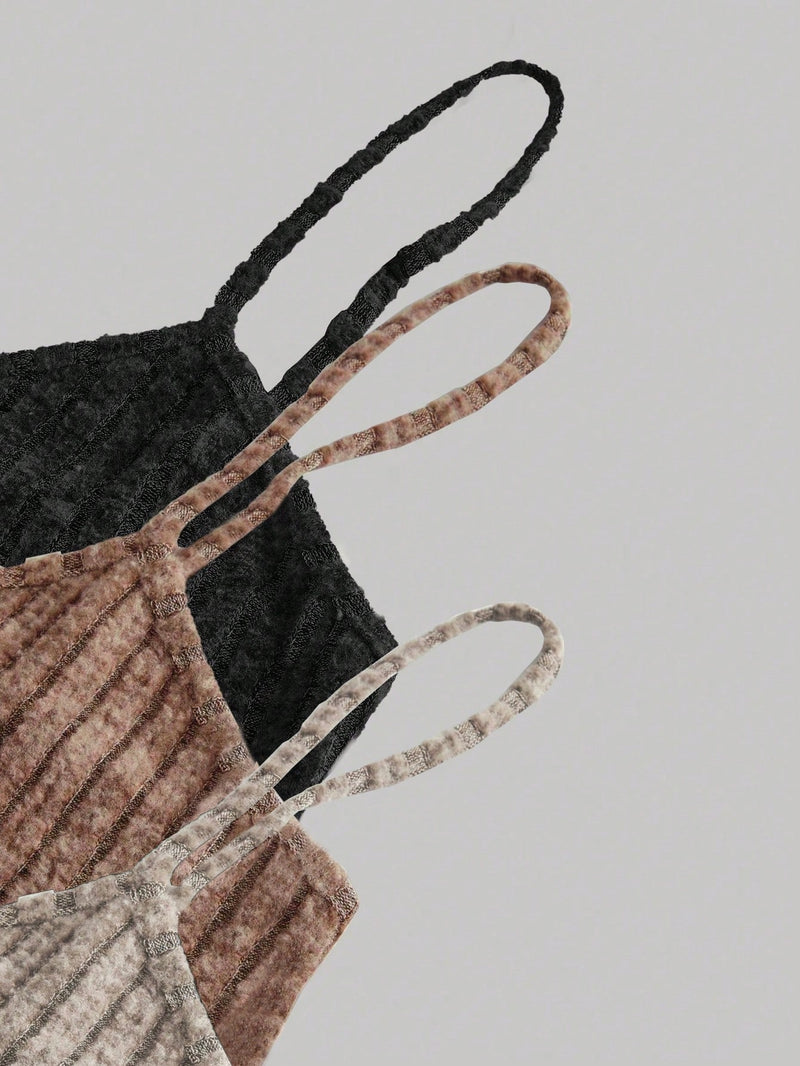 Chiquease 3 Peças/Conjunto Regatas De Cor Sólida