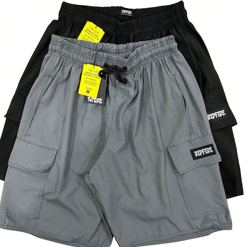 Vendedor IndicadoKit com 2 Bermuda Cargo Masculina 5 Bolsos Skate Ripfire Tac Tel com Elastano