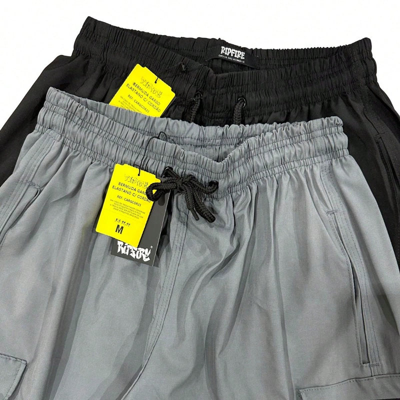 Vendedor IndicadoKit com 2 Bermuda Cargo Masculina 5 Bolsos Skate Ripfire Tac Tel com Elastano