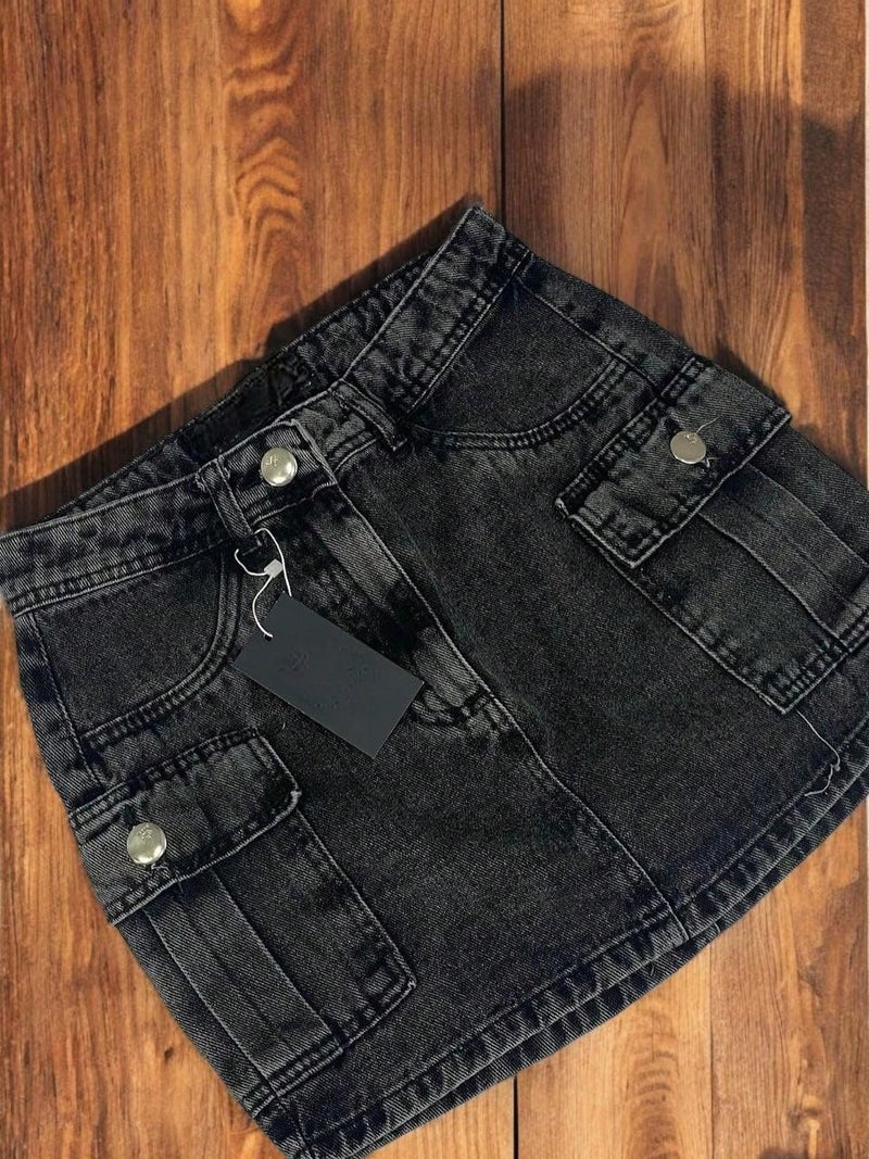 Saía shein Saía cargo feminina com bolso ( 34 ao 54 ) Plus size