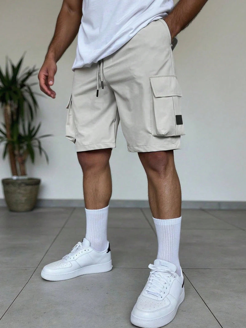 Manfinity Homme Shorts Utilitária Masculina com Vários Bolsos, Shorts Casual Versátil e na Moda