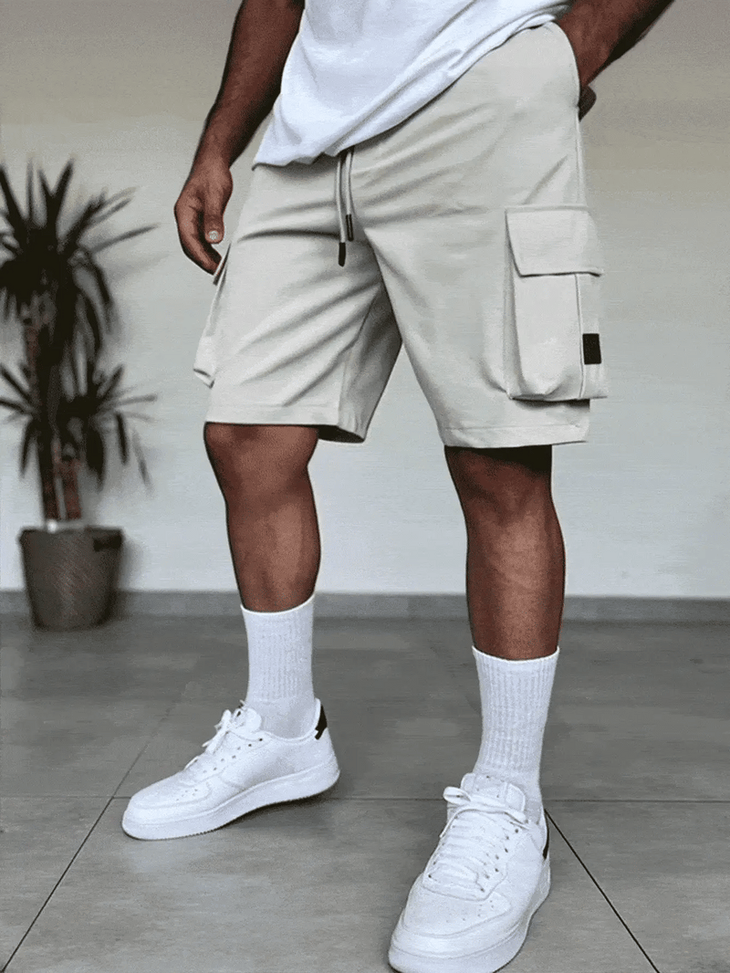 Manfinity Homme Shorts Utilitária Masculina com Vários Bolsos, Shorts Casual Versátil e na Moda
