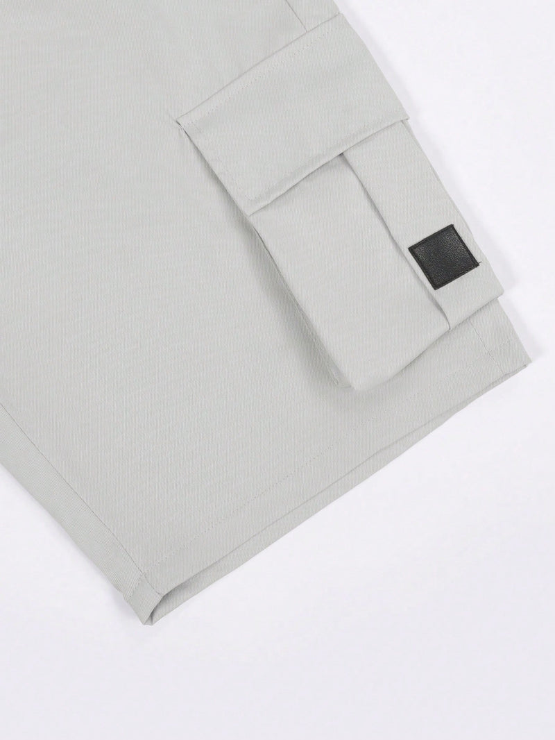 Manfinity Homme Shorts Utilitária Masculina com Vários Bolsos, Shorts Casual Versátil e na Moda