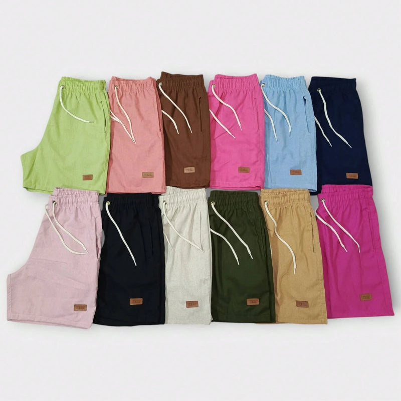 Vendedor IndicadoKit 5 Shorts De Linho Premium Bermuda Mauricinho Masculino Casual Basico Confortavel Detalhe Etiqueta De Couro