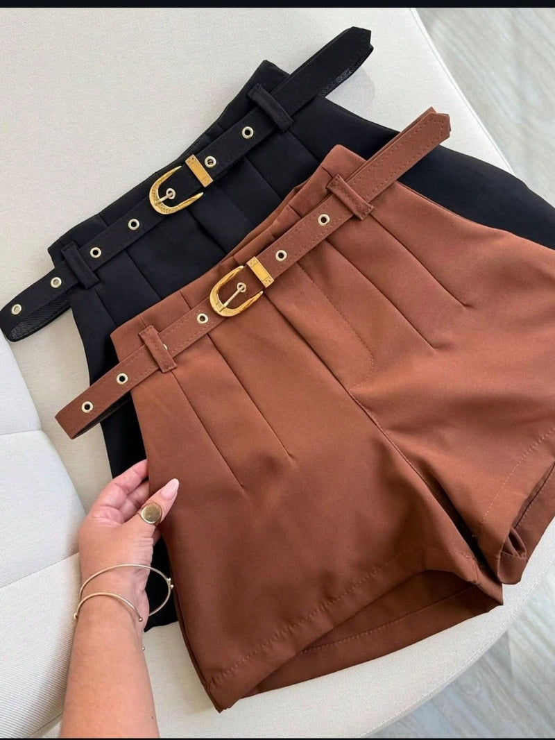 Vendedor IndicadoShort Alfaiataria Feminino Com Cinto E Bolso Cinto Finho