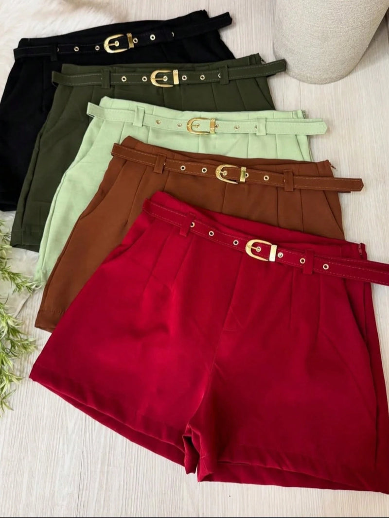 Vendedor IndicadoShort Alfaiataria Feminino Com Cinto E Bolso Cinto Finho