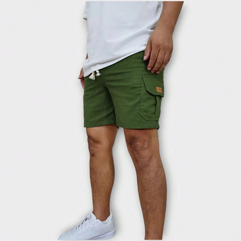 Vendedor IndicadoKit 5 Shorts Cargo De Linho Premium Shorts Mauricinho Masculino Casual Basico Confortavel Detalhe Etiqueta De Couro