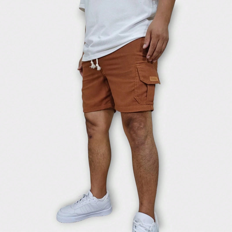 Vendedor IndicadoKit 5 Shorts Cargo De Linho Premium Shorts Mauricinho Masculino Casual Basico Confortavel Detalhe Etiqueta De Couro