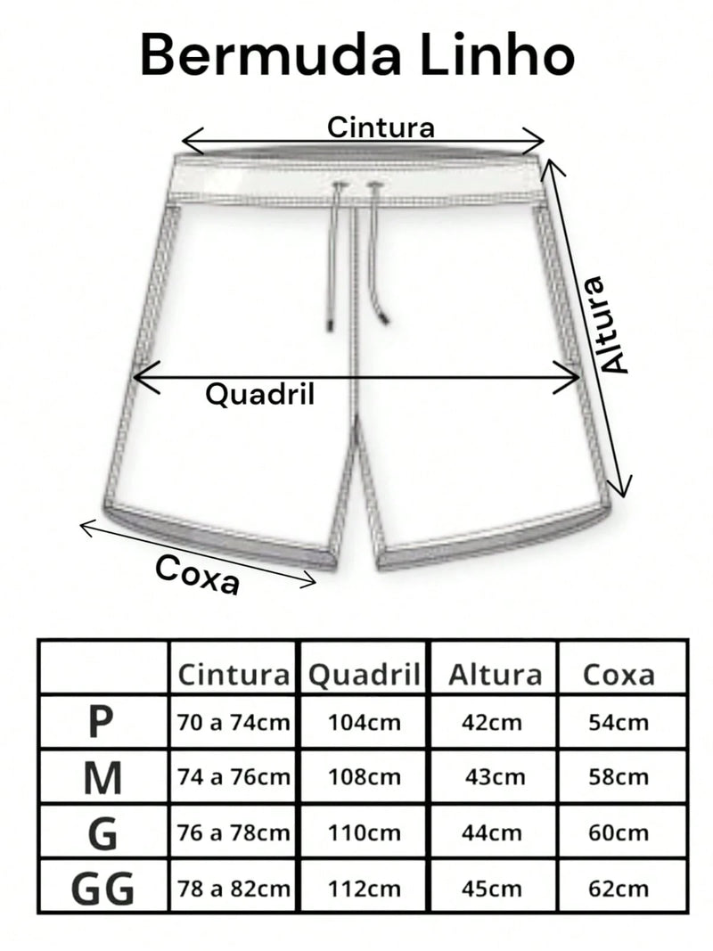 Vendedor IndicadoKit 5 Shorts De Linho Premium Bermuda Mauricinho Masculino Casual Basico Confortavel Detalhe Etiqueta De Couro