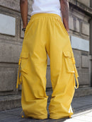 PAVTROS Calça Cargo Casual Masculina Sólida e Folgada, Para o Outono