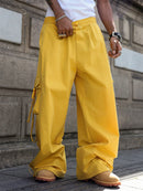 PAVTROS Calça Cargo Casual Masculina Sólida e Folgada, Para o Outono