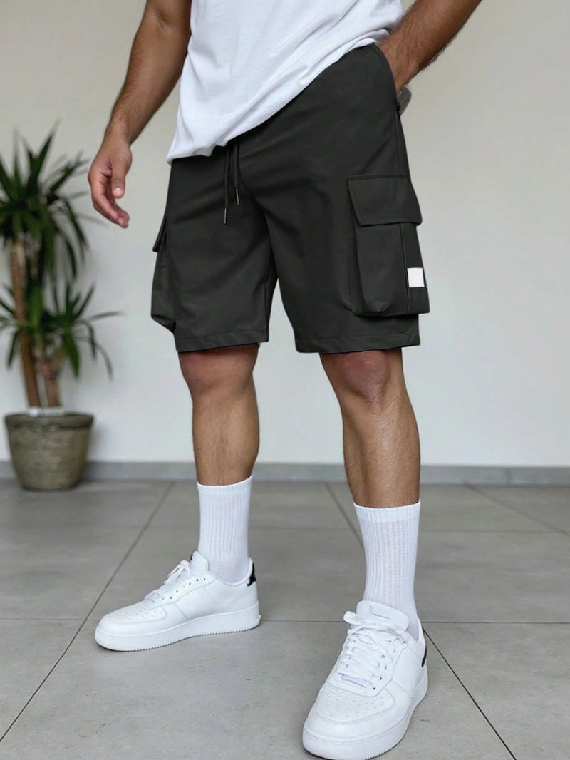 Manfinity Homme Shorts Utilitária Masculina com Vários Bolsos, Shorts Casual Versátil e na Moda