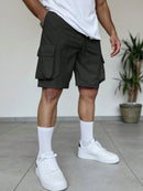 Manfinity Homme Shorts Utilitária Masculina com Vários Bolsos, Shorts Casual Versátil e na Moda