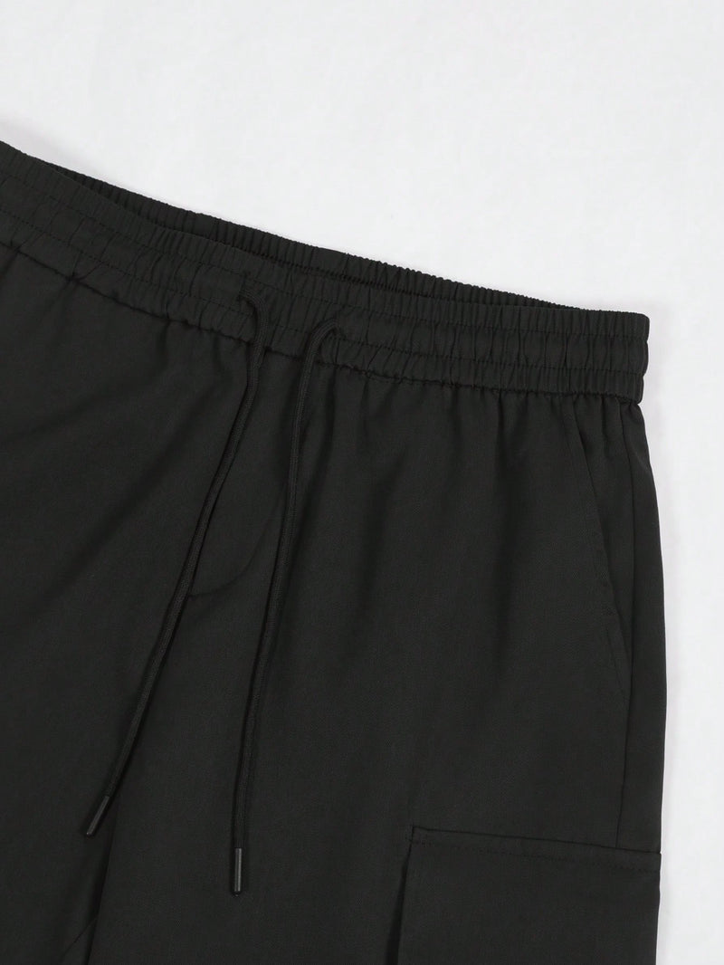 Manfinity Homme Shorts Utilitária Masculina com Vários Bolsos, Shorts Casual Versátil e na Moda