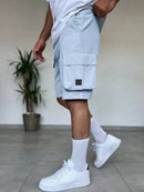 Manfinity Homme Shorts Utilitária Masculina com Vários Bolsos, Shorts Casual Versátil e na Moda