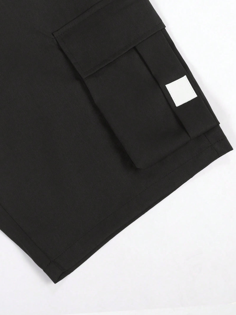 Manfinity Homme Shorts Utilitária Masculina com Vários Bolsos, Shorts Casual Versátil e na Moda