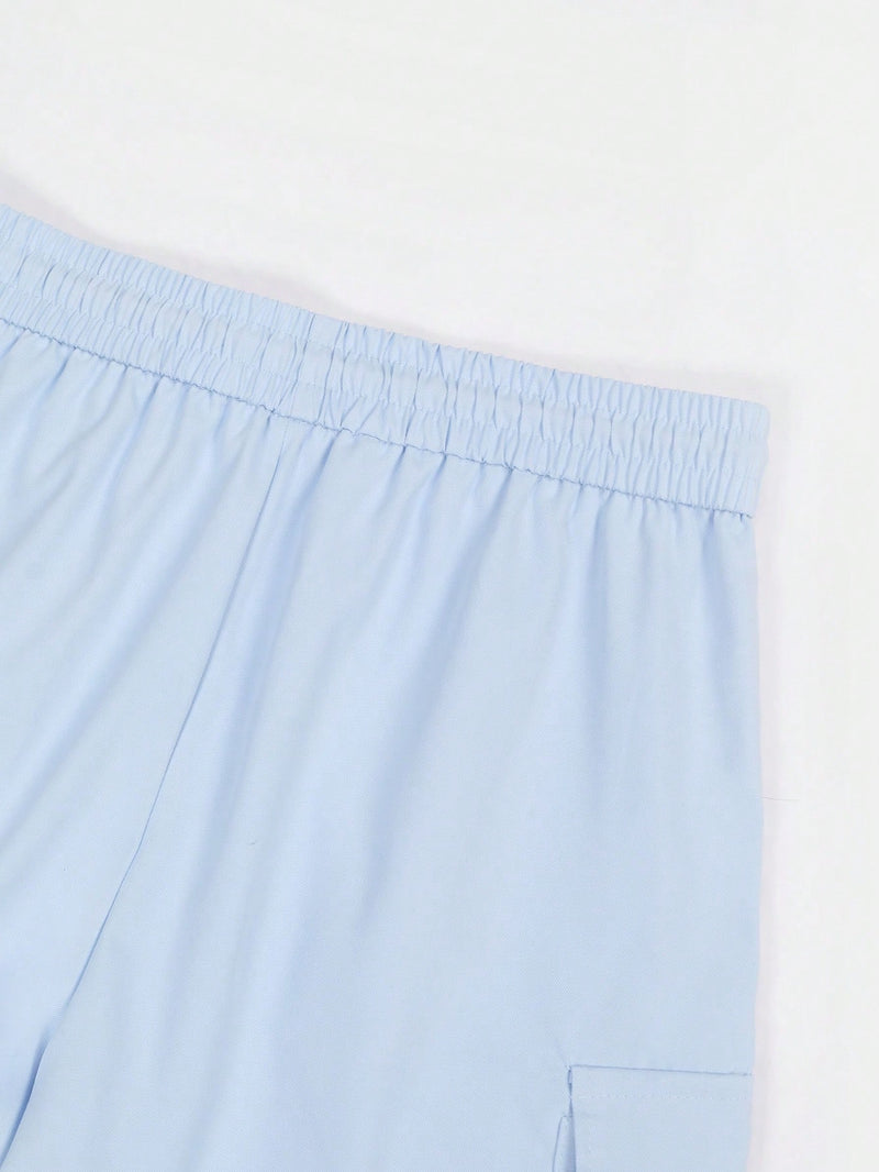 Manfinity Homme Shorts Utilitária Masculina com Vários Bolsos, Shorts Casual Versátil e na Moda