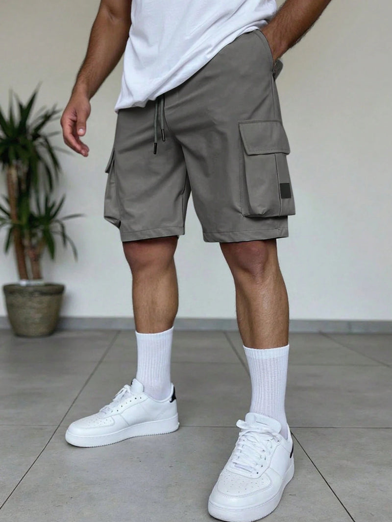 Manfinity Homme Shorts Utilitária Masculina com Vários Bolsos, Shorts Casual Versátil e na Moda