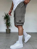 Manfinity Homme Shorts Utilitária Masculina com Vários Bolsos, Shorts Casual Versátil e na Moda