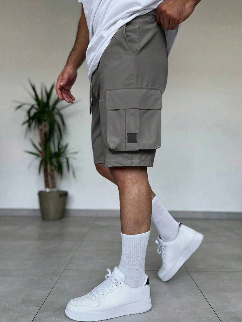 Manfinity Homme Shorts Utilitária Masculina com Vários Bolsos, Shorts Casual Versátil e na Moda