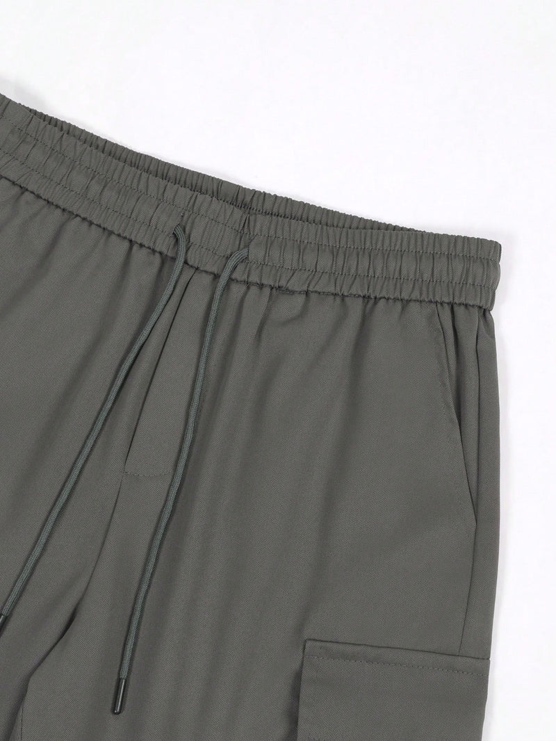 Manfinity Homme Shorts Utilitária Masculina com Vários Bolsos, Shorts Casual Versátil e na Moda