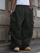 PAVTROS Calça Cargo Casual Masculina Sólida e Folgada, Para o Outono