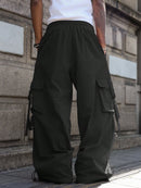 PAVTROS Calça Cargo Casual Masculina Sólida e Folgada, Para o Outono