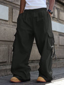 PAVTROS Calça Cargo Casual Masculina Sólida e Folgada, Para o Outono