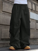 PAVTROS Calça Cargo Casual Masculina Sólida e Folgada, Para o Outono