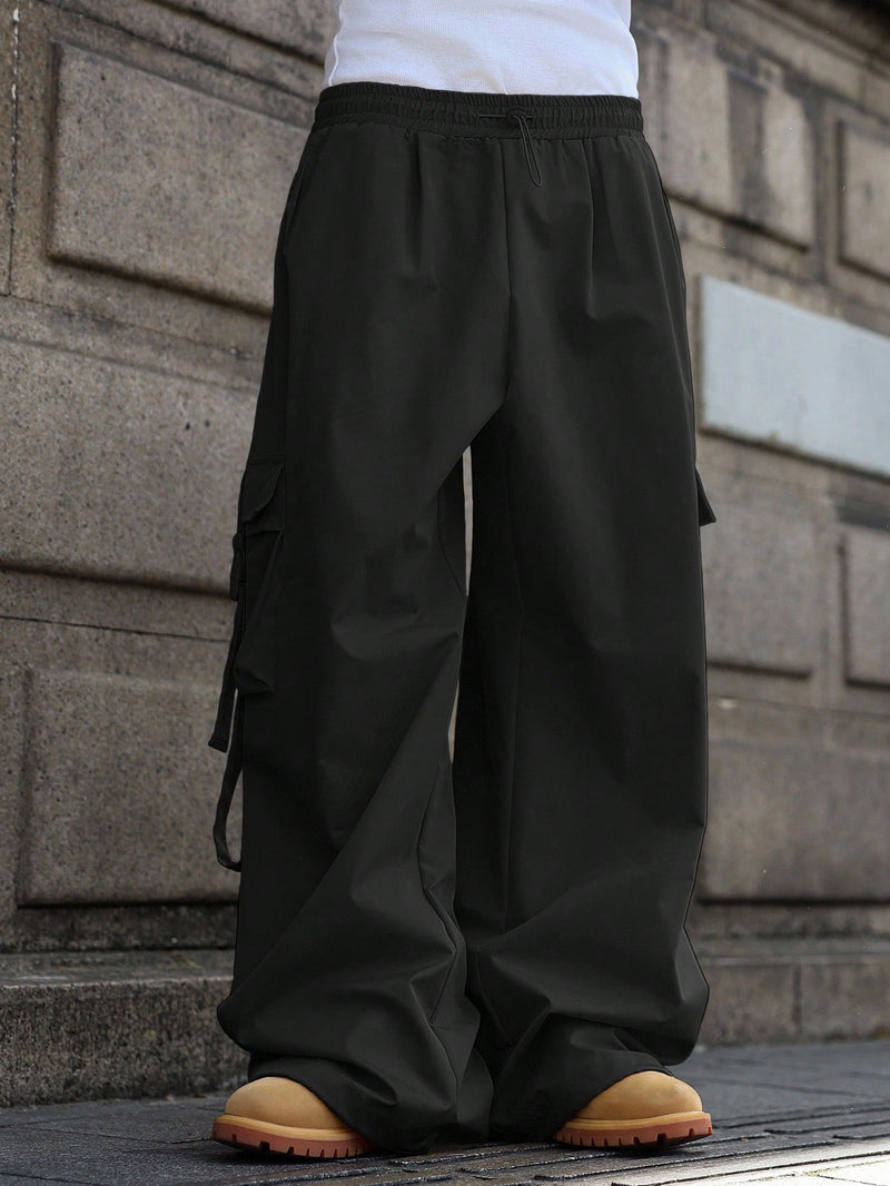 PAVTROS Calça Cargo Casual Masculina Sólida e Folgada, Para o Outono